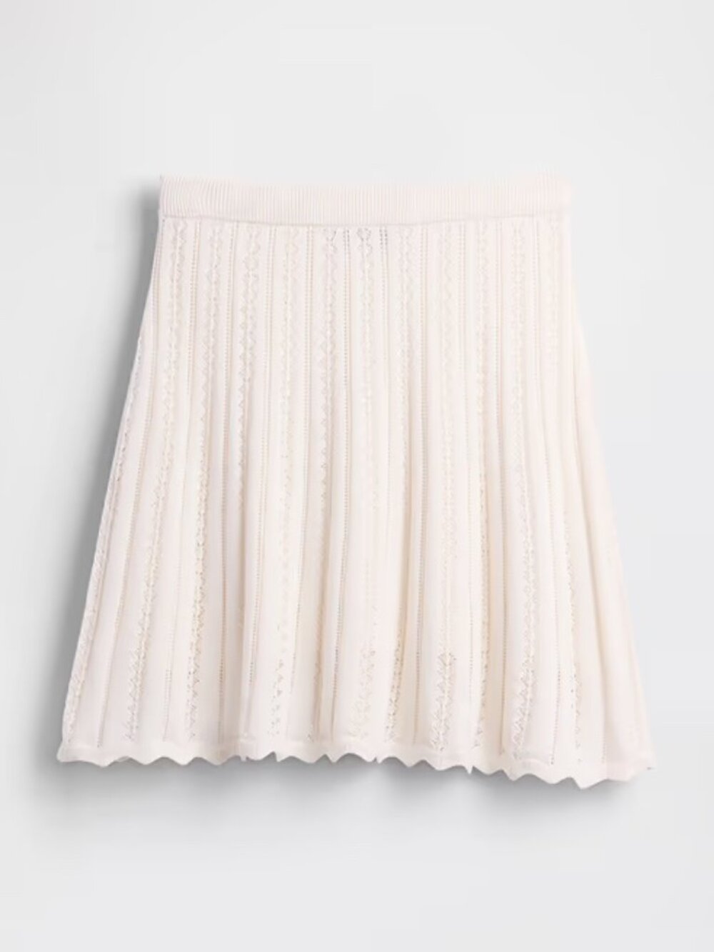 Gap 100% Cotton Ivory Pointelle Mini Skirt NWT